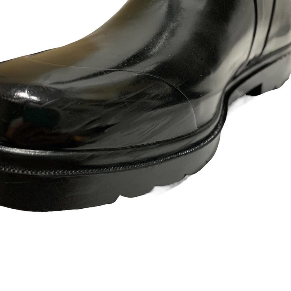 MICHAEL KORS - Signature logo Rain boots, size 10, black w/ brown MK logos - Picture 8 of 10